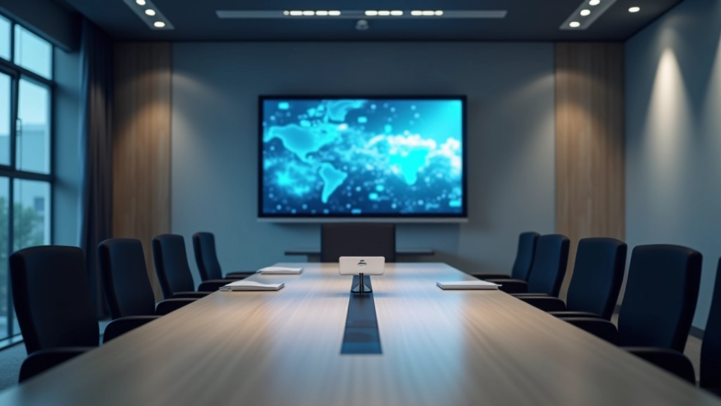Executive briefing room with technology integration and professional setup