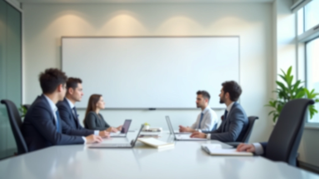 Collaborative workspace with whiteboards and strategic planning materials