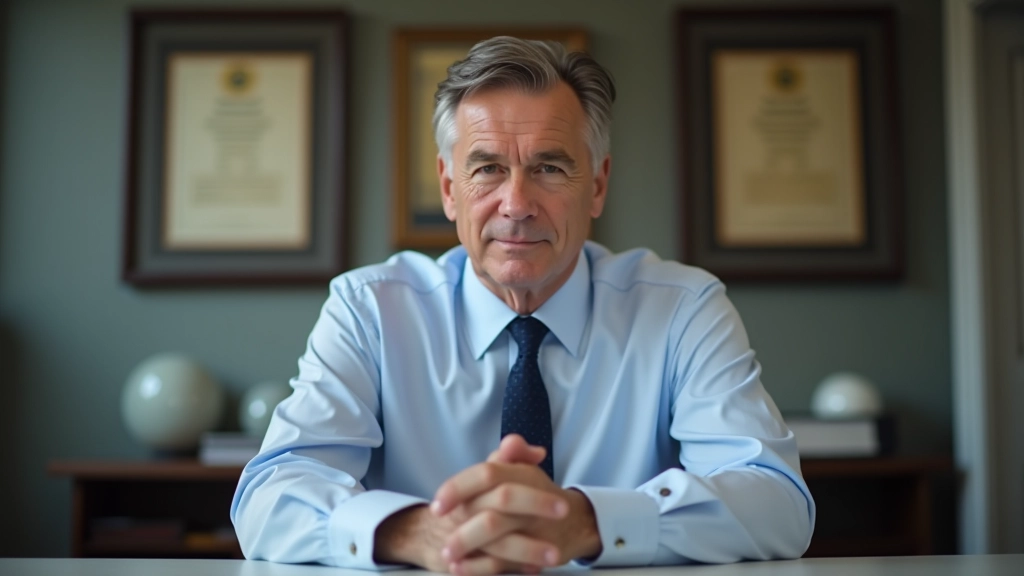 Senior executive reviewing strategic calendar planning on modern workspace