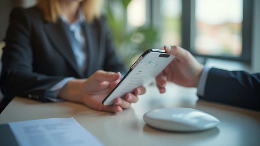 Hand holding smartphone with multiple app icons visible, representing app selection and organization