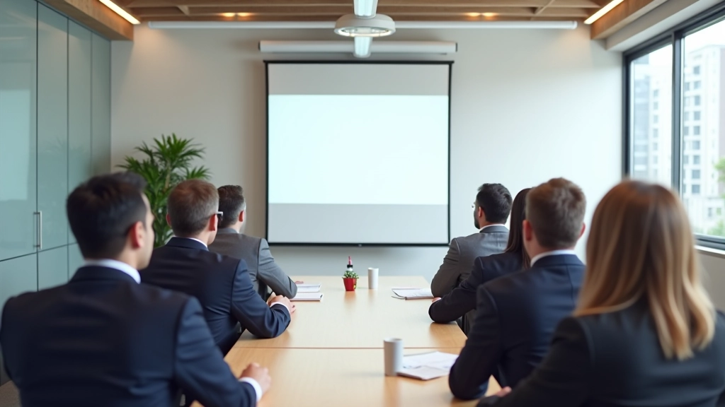 Modern training facility with comfortable seating and presentation equipment